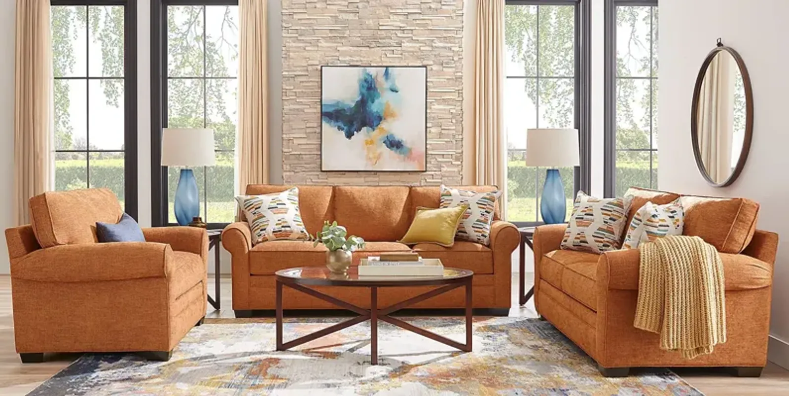 Bellingham Russet Textured 2 Pc Living Room