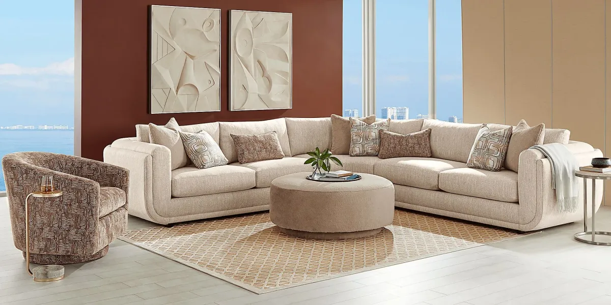 Wexley Beige 3 Pc Sectional