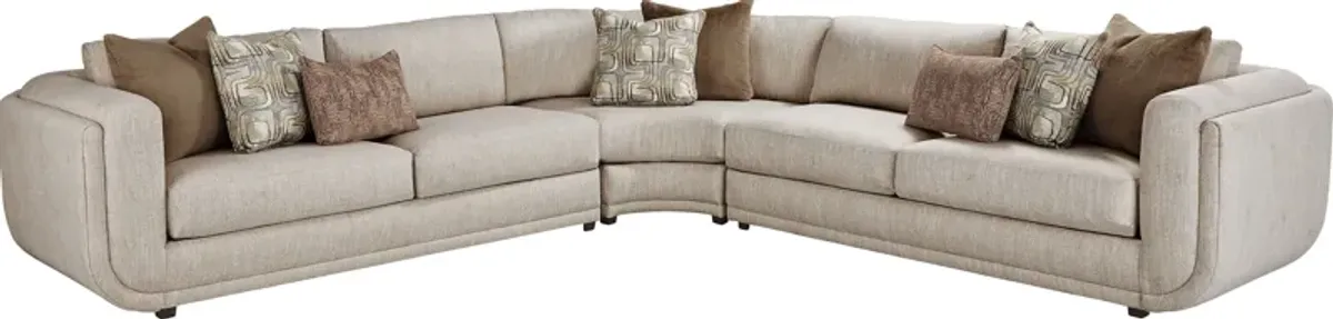 Wexley Beige 3 Pc Sectional