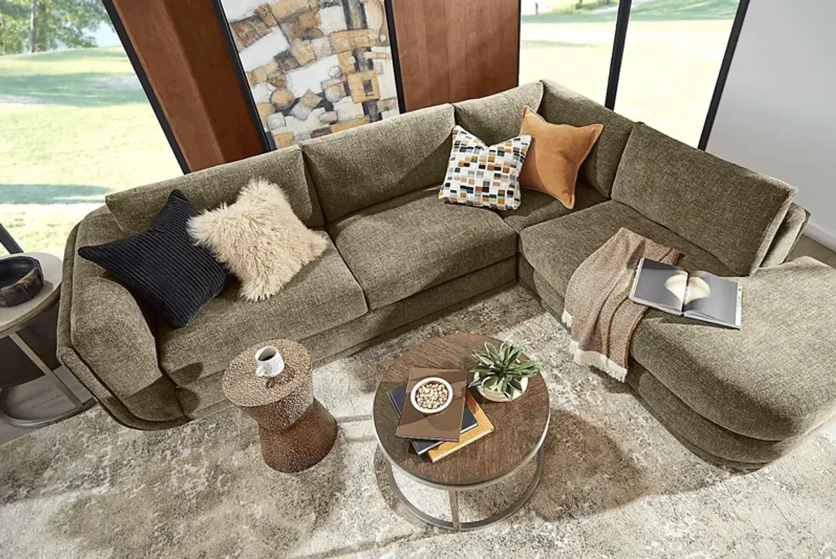 Laguna Hills Olive 2 Pc Sectional