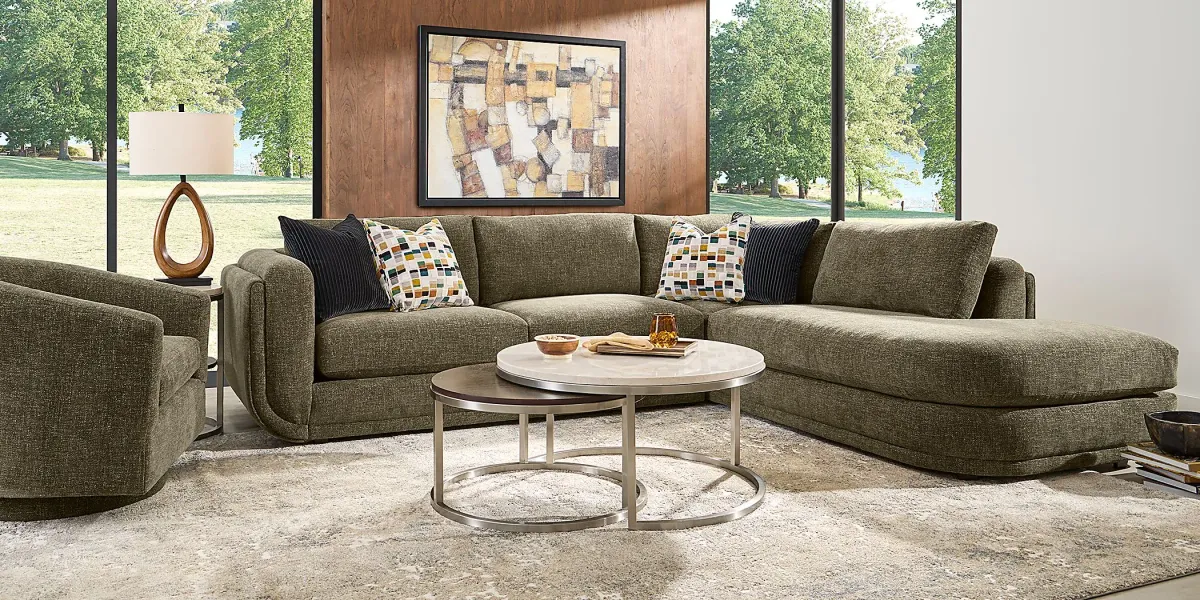 Laguna Hills Olive 2 Pc Sectional