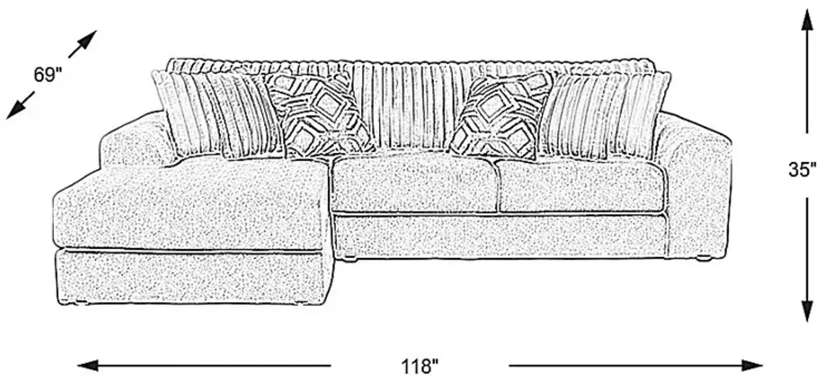 Moreau Street Gray 2 Pc Sectional