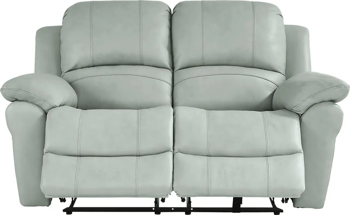 Vercelli Way Aqua Leather 5 Pc Reclining Living Room