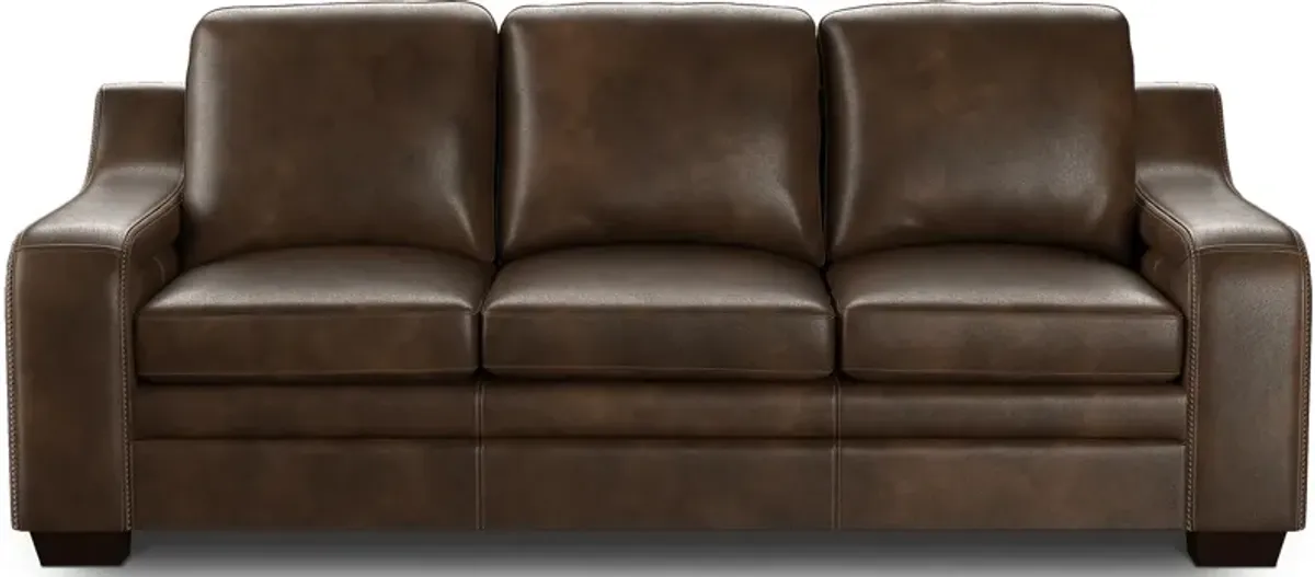 Gisella Brown Leather 2 Pc Living Room