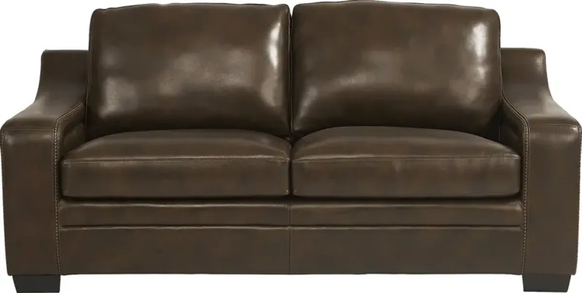 Gisella Brown Leather 2 Pc Living Room