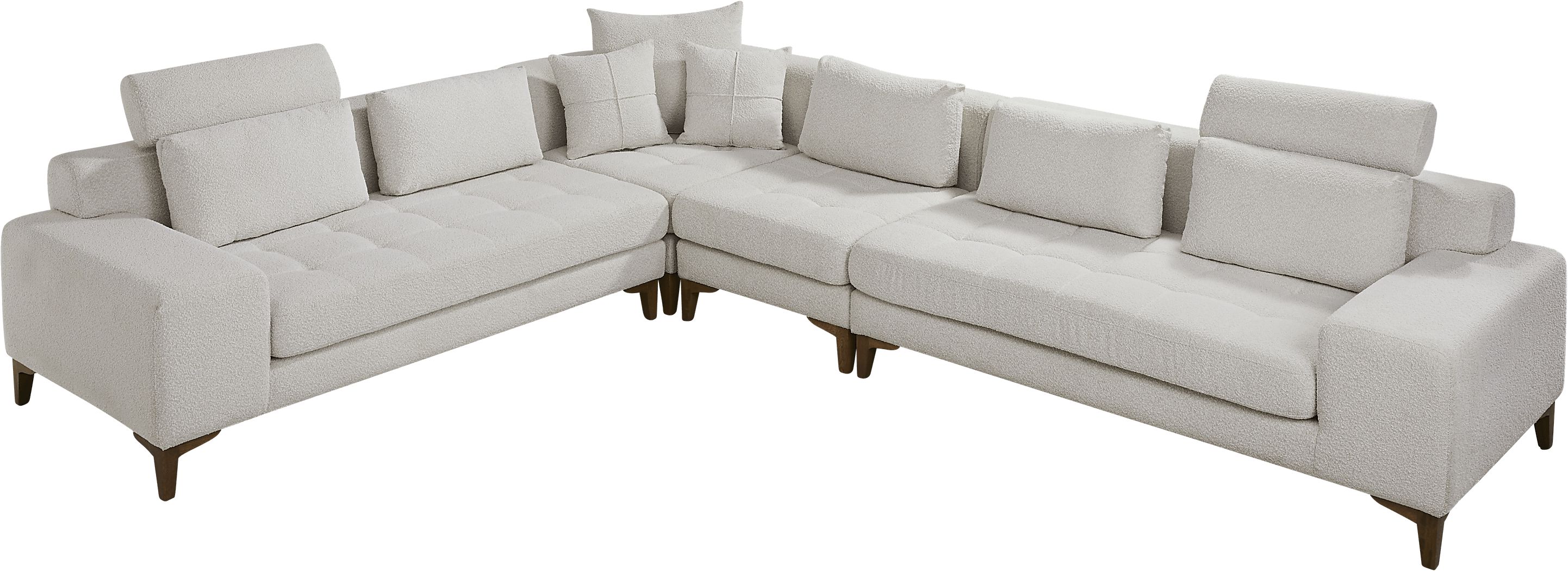 Mercer Place White 4 Pc Sectional
