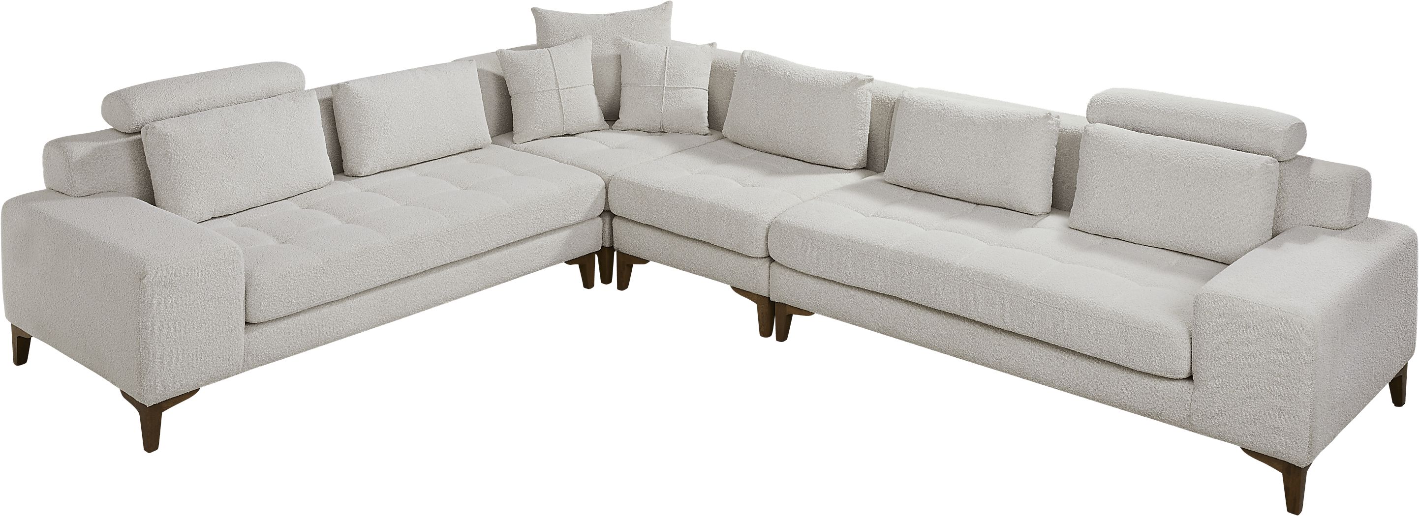 Mercer Place White 4 Pc Sectional