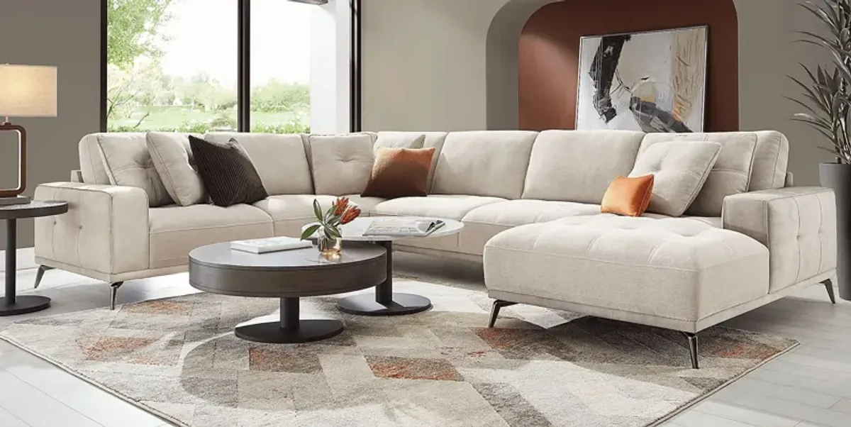 Valencia Light Gray 4 Pc Sectional