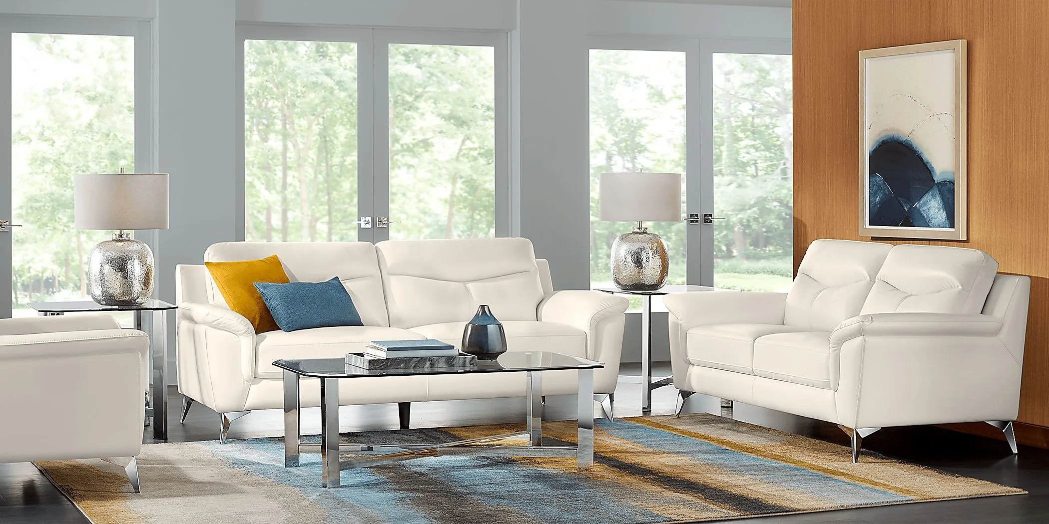 Folsom Street White 5 Pc Living Room