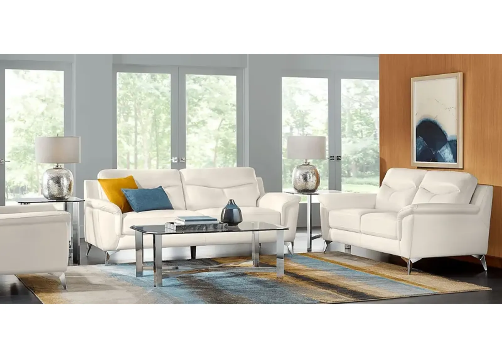 Folsom Street White 5 Pc Living Room