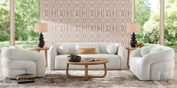 Sorbetto Light Gray 3 Pc Living Room
