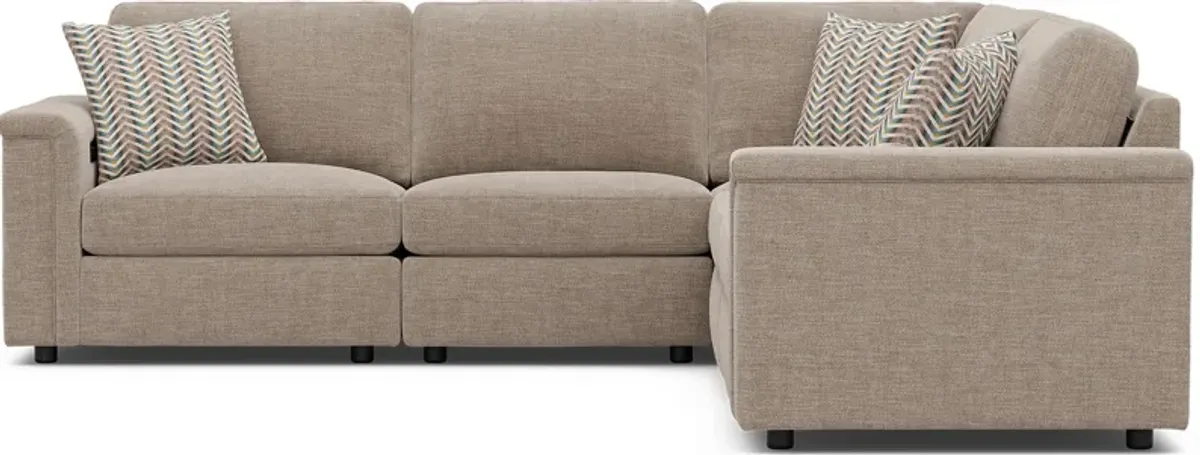 Tempo Modular Beige 5 Pc Sectional