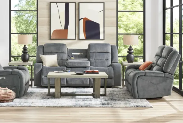 McKinley Graphite 8 Pc Power Reclining Living Room