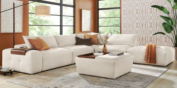 Rogan Place Off-White 6 Pc Sectional