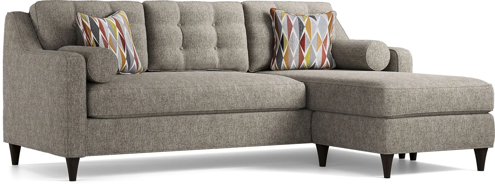 Hanover Gray Textured Chaise Sofa