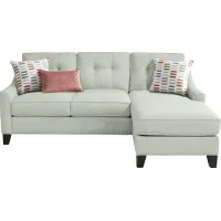 Madison Place Willow Green Textured Chaise Sofa