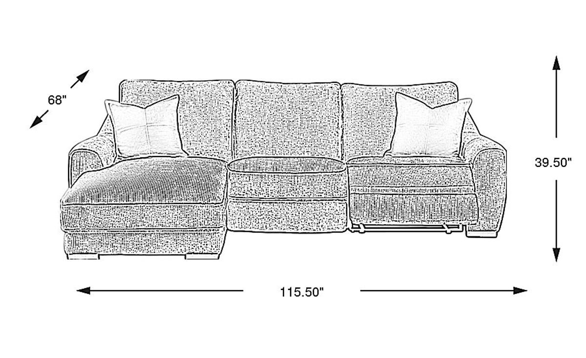 Somerset Gray 3 Pc Dual Power Reclining Sectional