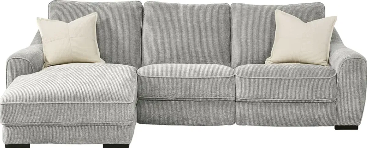 Somerset Gray 3 Pc Dual Power Reclining Sectional