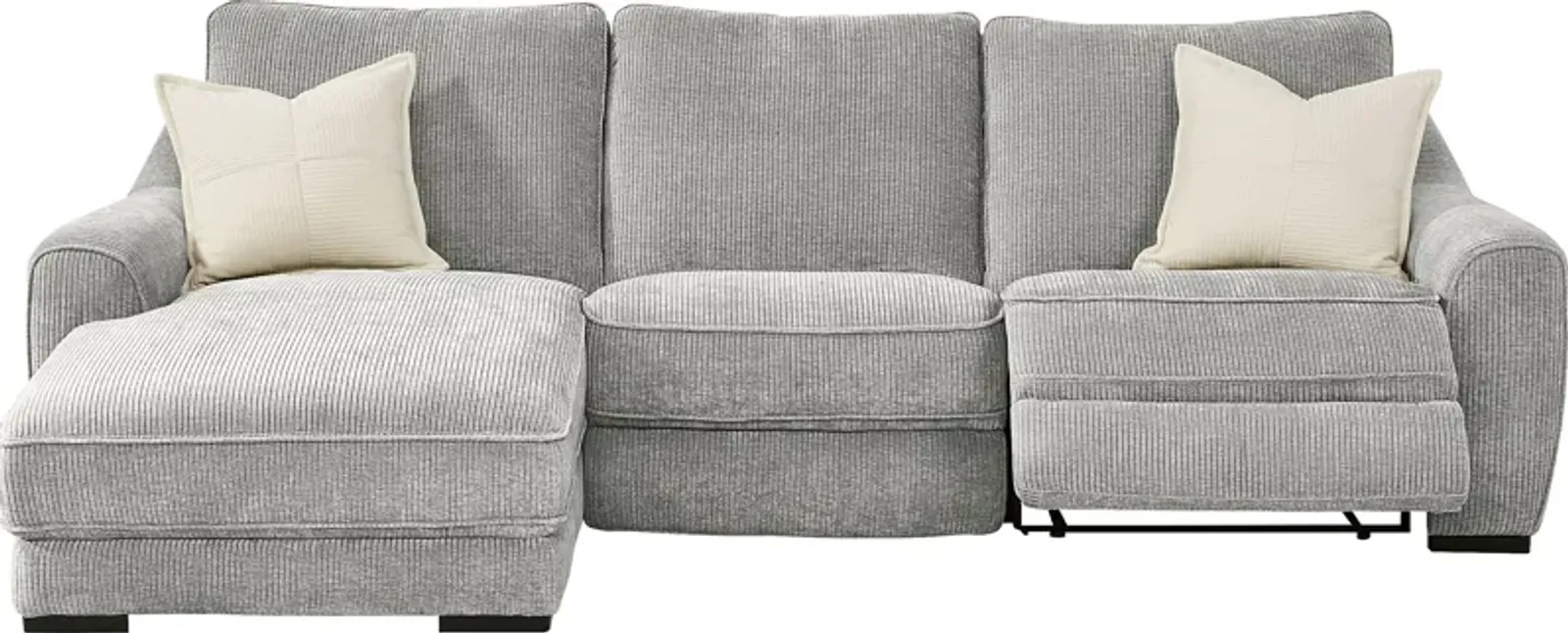 Somerset Gray 3 Pc Dual Power Reclining Sectional