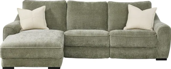 Somerset Green 3 Pc Dual Power Reclining Sectional