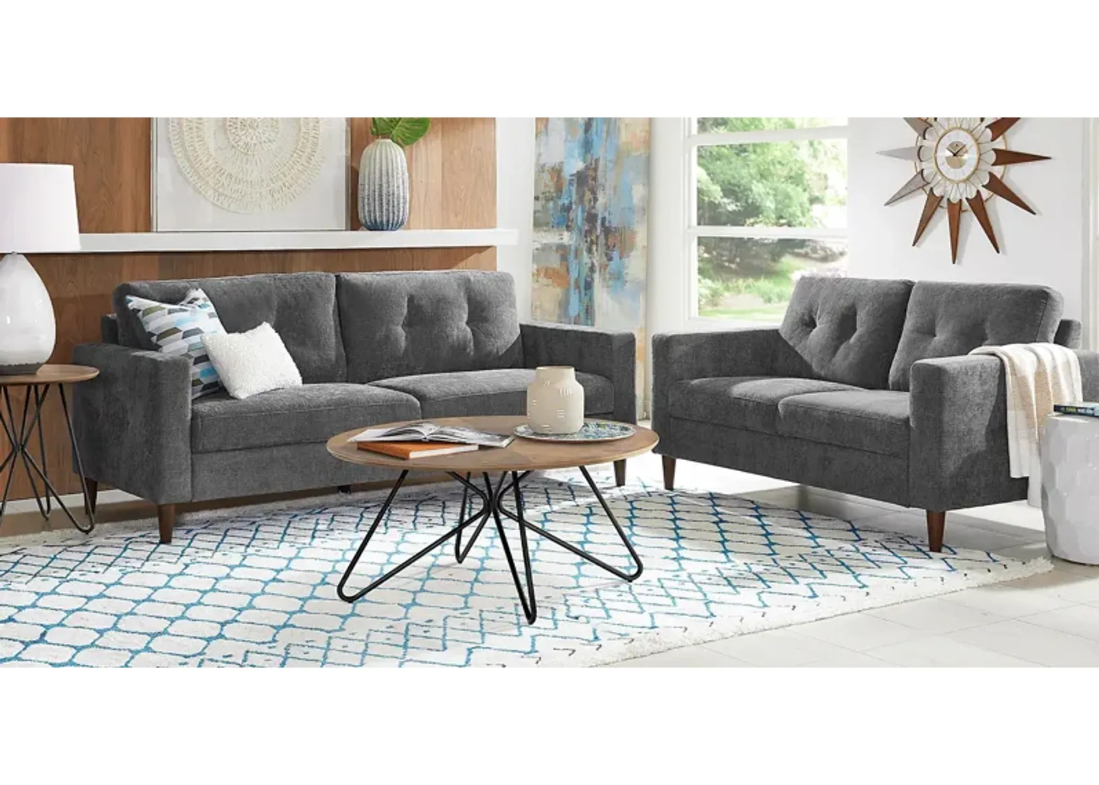 Bonavista Gray 5 Pc Living Room