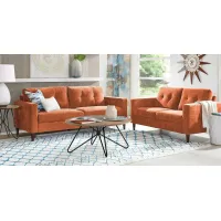 Bonavista Orange 5 Pc Living Room