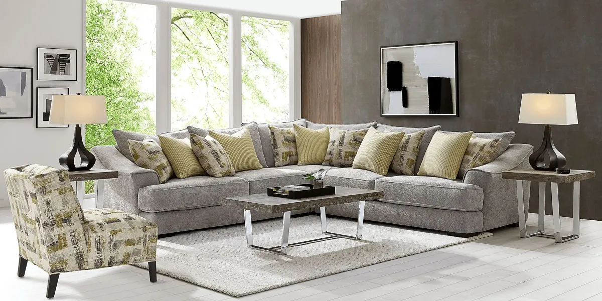 Kinley Gray 6 Pc Sectional Living Room