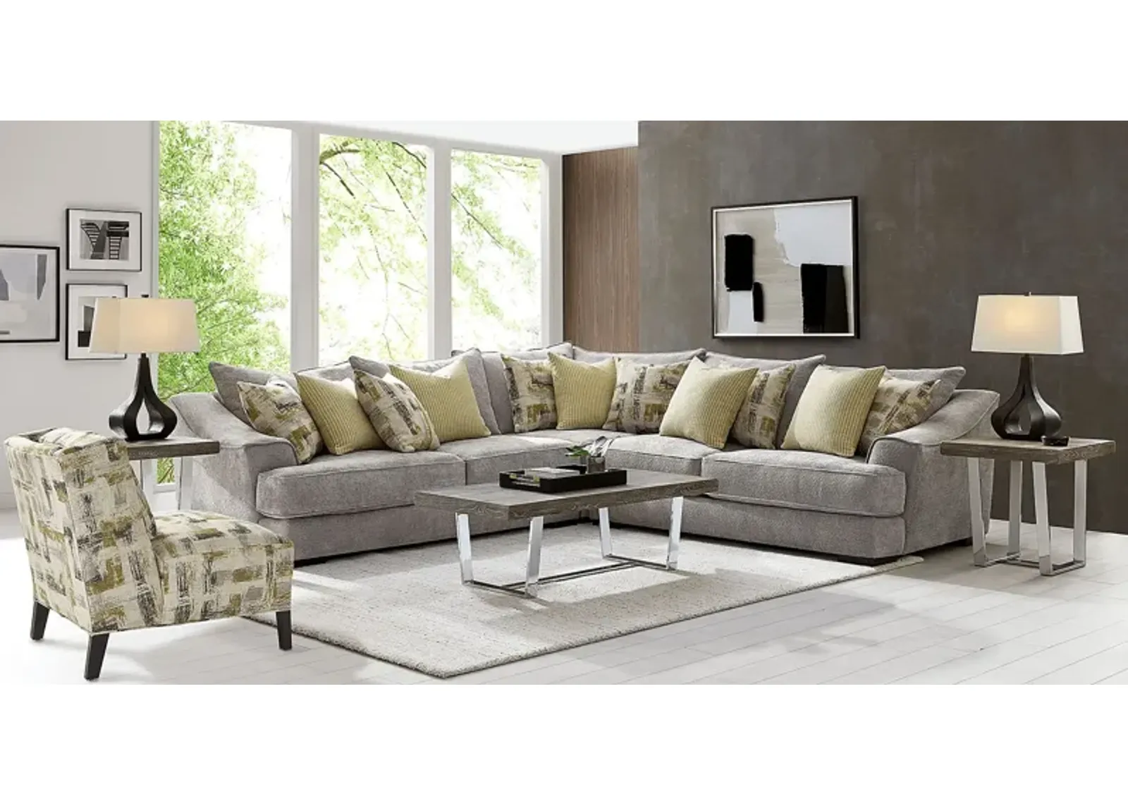 Kinley Gray 6 Pc Sectional Living Room