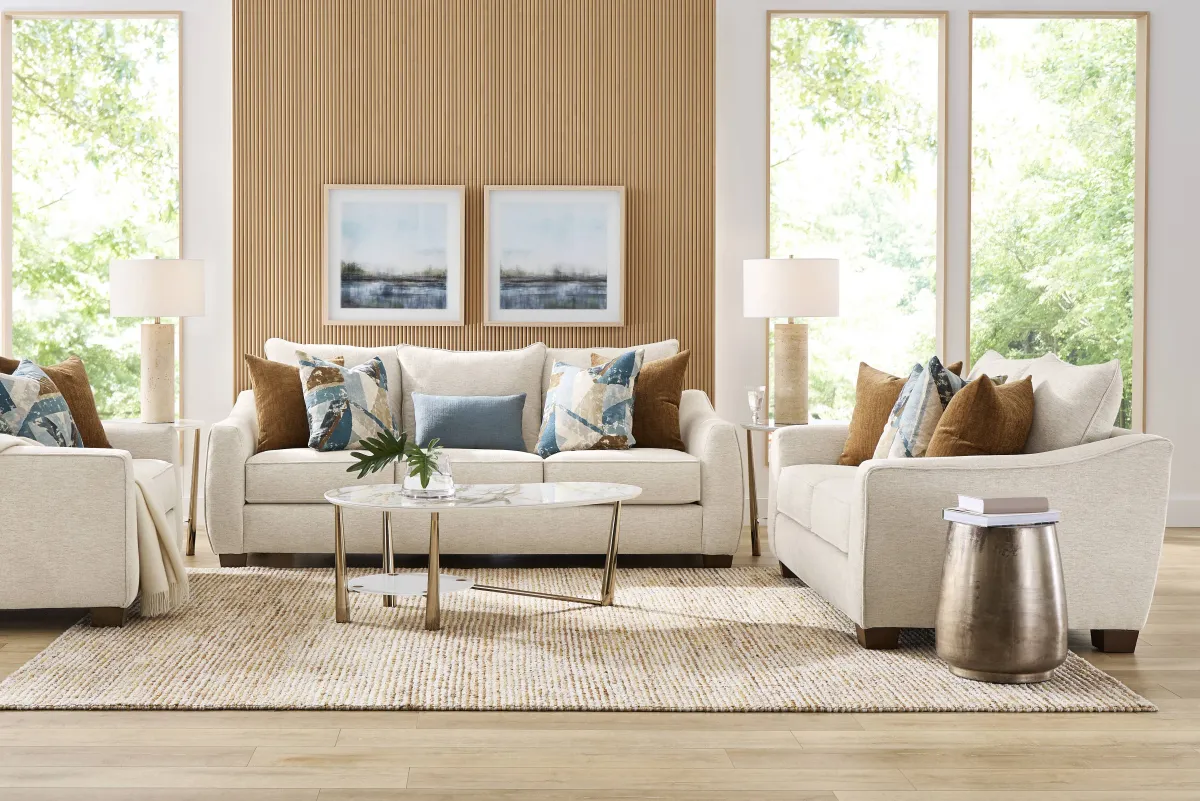 Odette Ivory 7 Pc Living Room