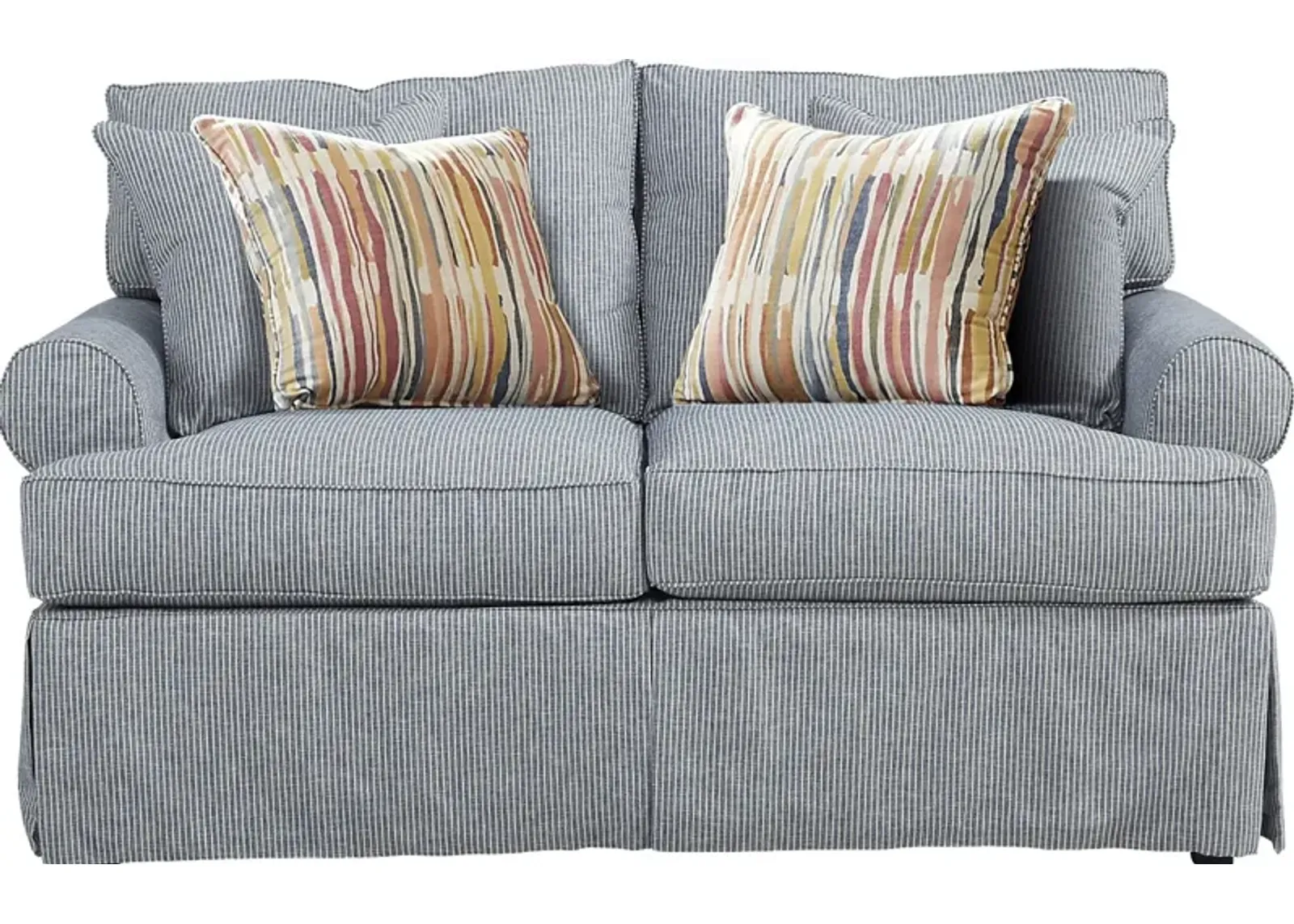 Beachside Walk Blue Denim Slipcover Loveseat