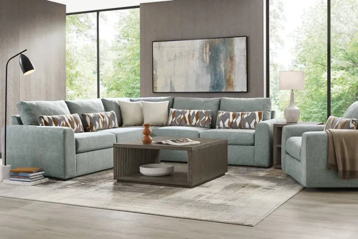 Alexander Blue 3 Pc Sectional