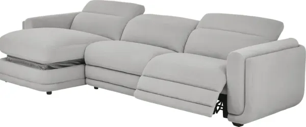 Dillon Smoke 3 Pc Dual Power Reclining Sectional