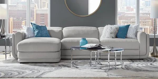 Dillon Smoke 3 Pc Dual Power Reclining Sectional