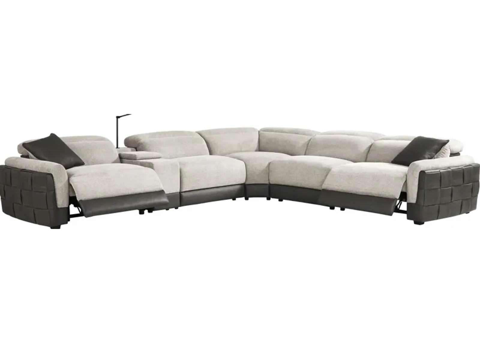 Seneca Falls Gray 6 Pc Dual Power Reclining Sectional