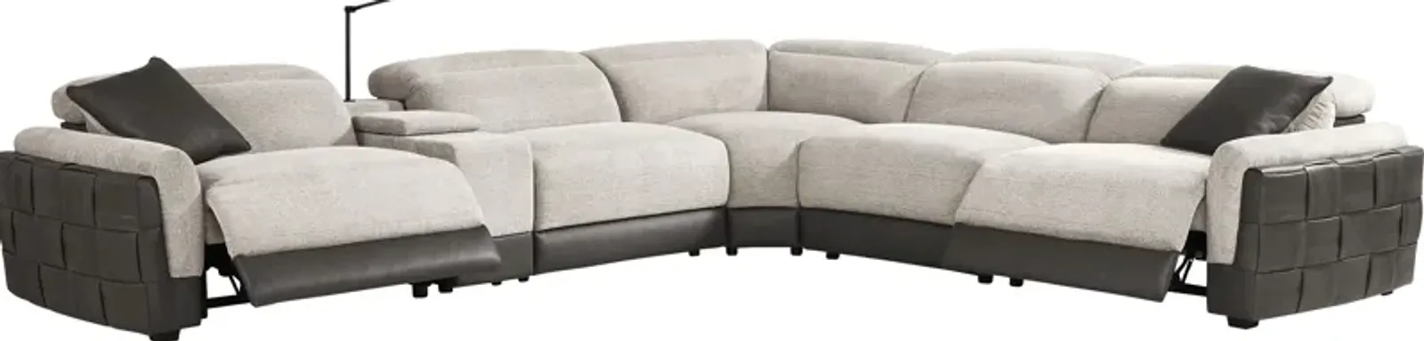 Seneca Falls Gray 6 Pc Dual Power Reclining Sectional