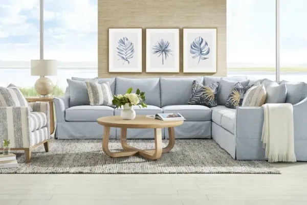 Pacific Grove Blue Slipcover 2 Pc Sectional