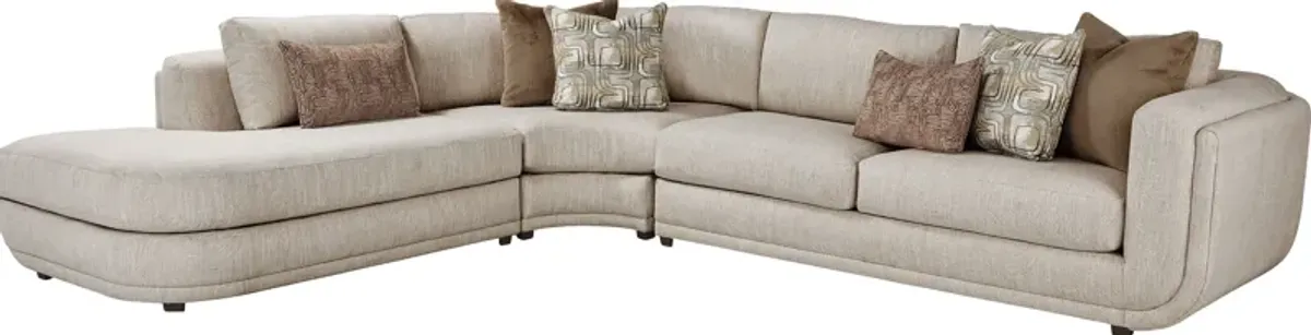 Wexley Beige 3 Pc Sectional