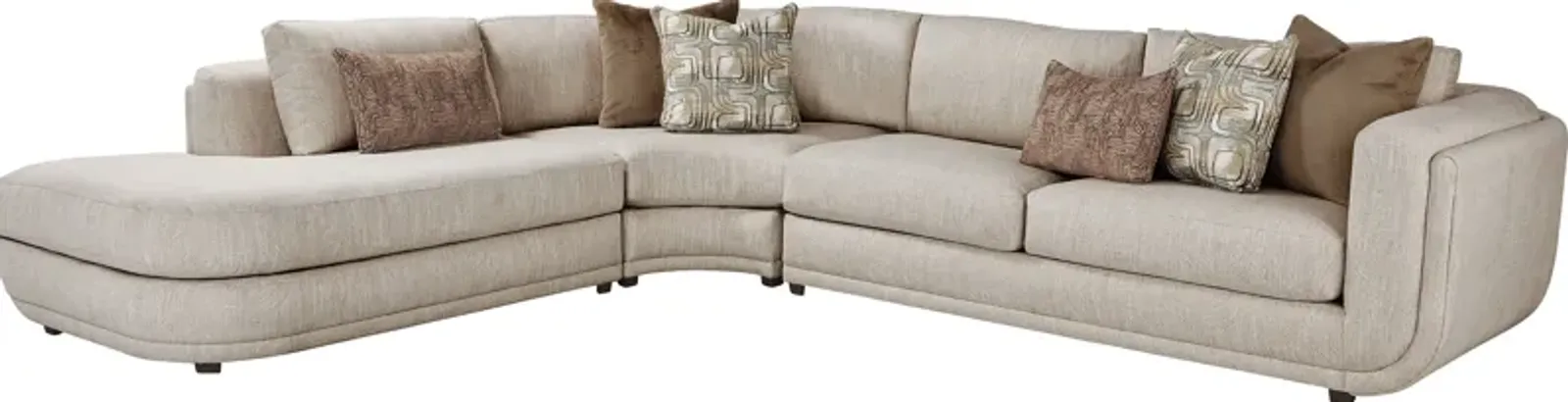 Wexley Beige 3 Pc Sectional