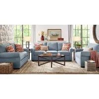 Bellingham Chambray Textured Chenille 7 Pc Living Room with Sleeper Sofa