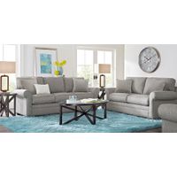 Bellingham Gray Textured 7 Pc Living Room with Gel Foam Sleeper Sofa