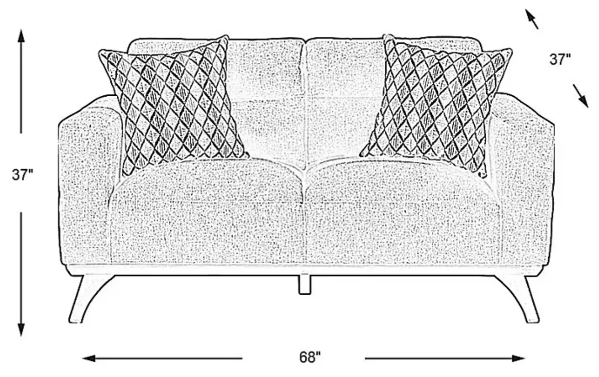 Broadview Park Gray Loveseat