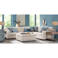 Sienna Way Cream Chenille 5 Pc Sectional Living Room