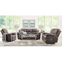 Vercelli Way Gray Leather 7 Pc Reclining Living Room