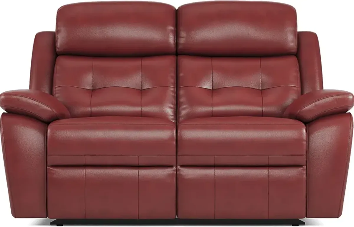 Antonin Red Leather 2 Pc Reclining Living Room