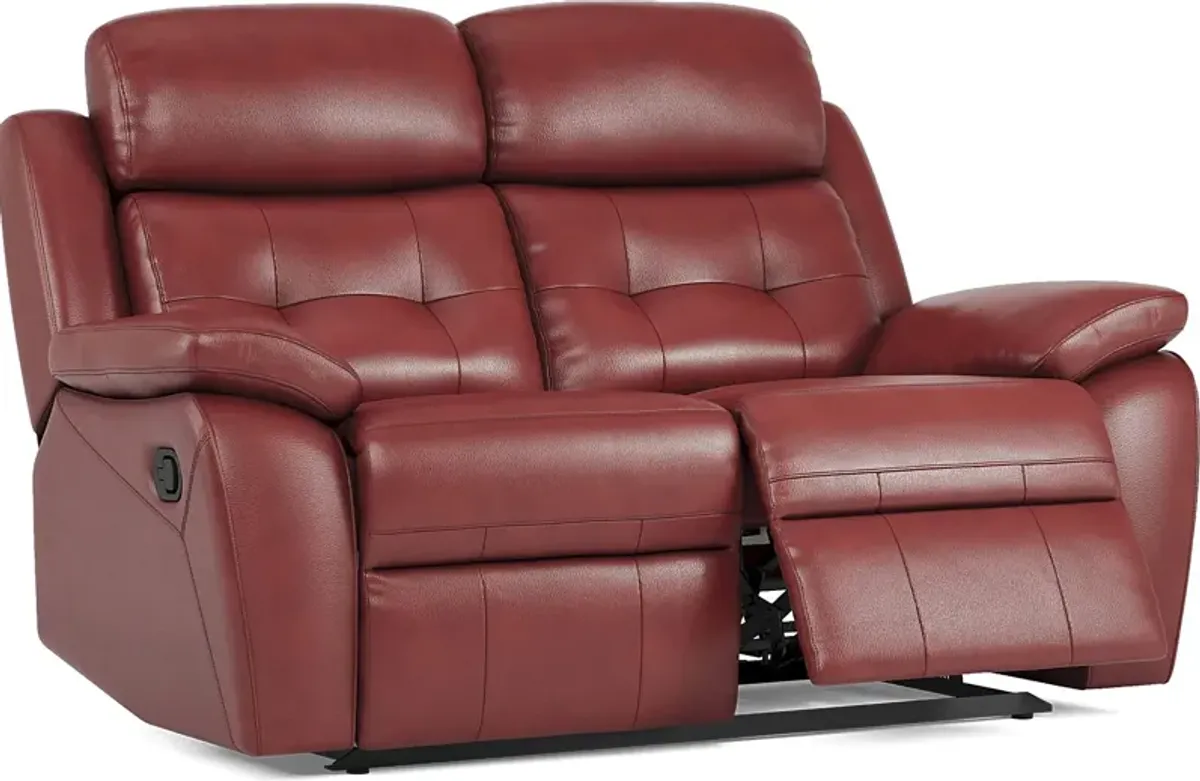 Antonin Red Leather 2 Pc Reclining Living Room