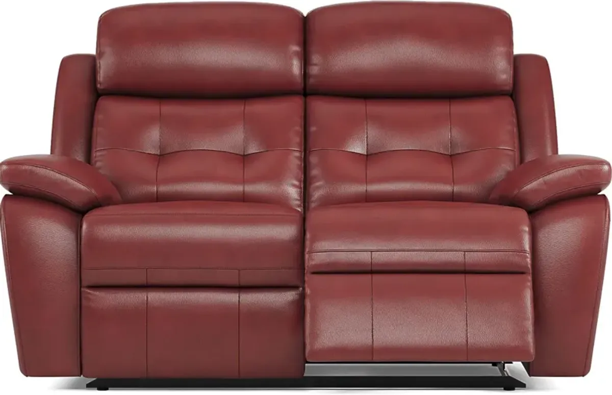 Antonin Red Leather 2 Pc Reclining Living Room