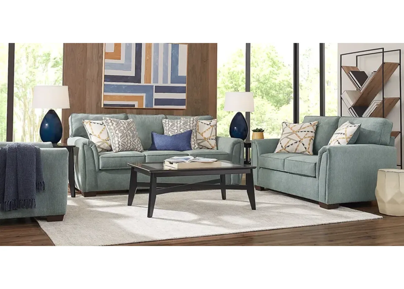 Amalie Teal 2 Pc Living Room