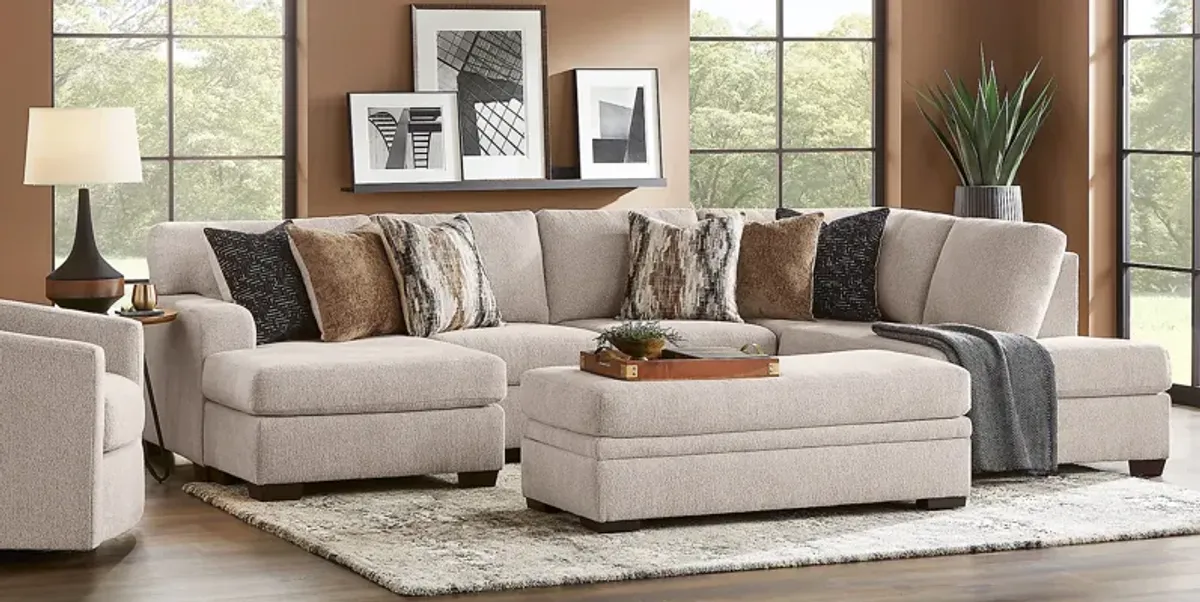 Wildwood Grove Beige 3 Pc Sectional Living Room