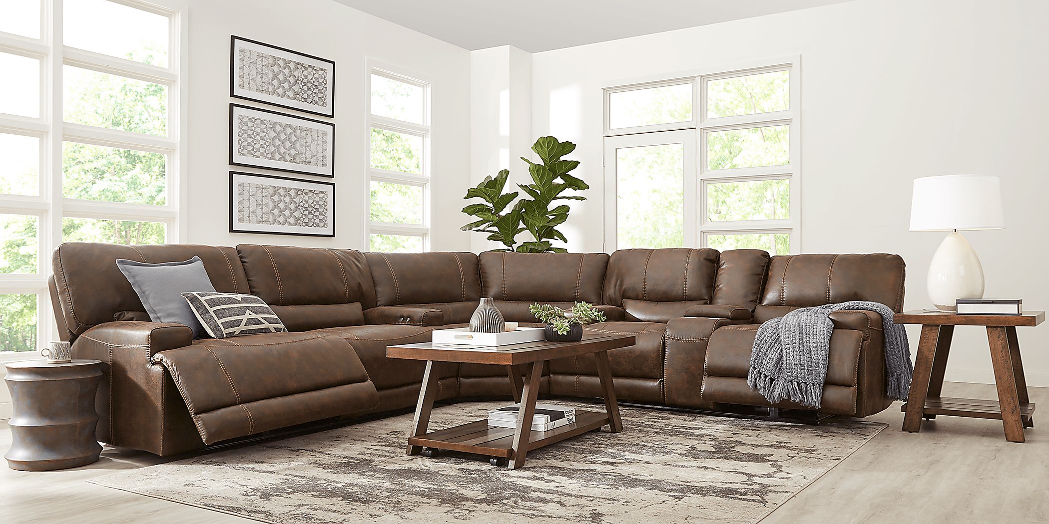 Warrendale Chocolate 3 Pc Power Reclining Sectional