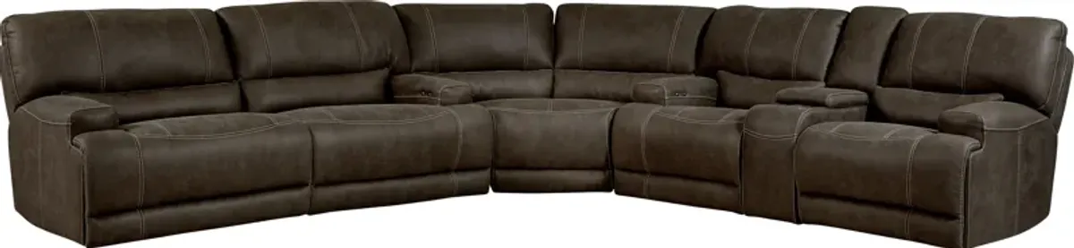 Warrendale Chocolate 3 Pc Power Reclining Sectional